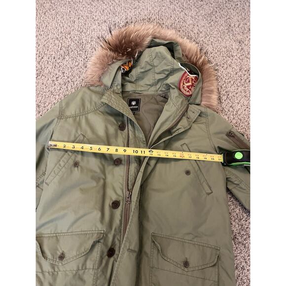 Vintage Flying Parka Jacket Hood Zip Men Size L From Japan - Picture 10 of 12